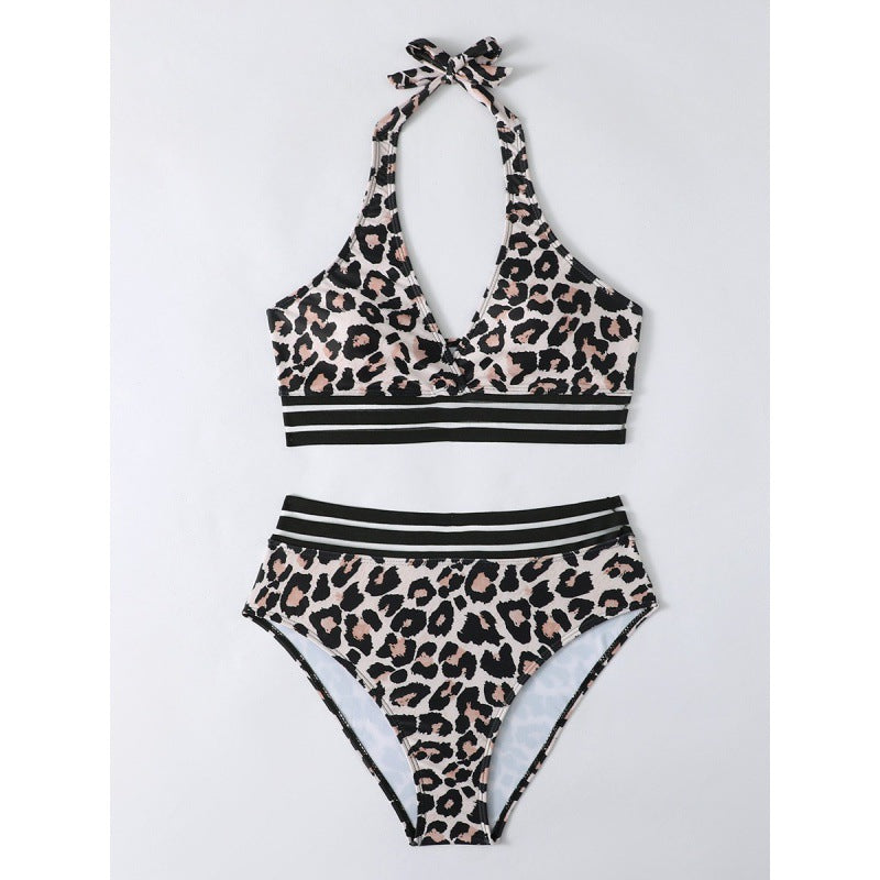 Damen Triangel-Bikini-Set mit sportlichem Streifenmuster R&B
