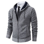 Herren stylische Jacke mit modernem Wabenmuster und Kapuze R&B