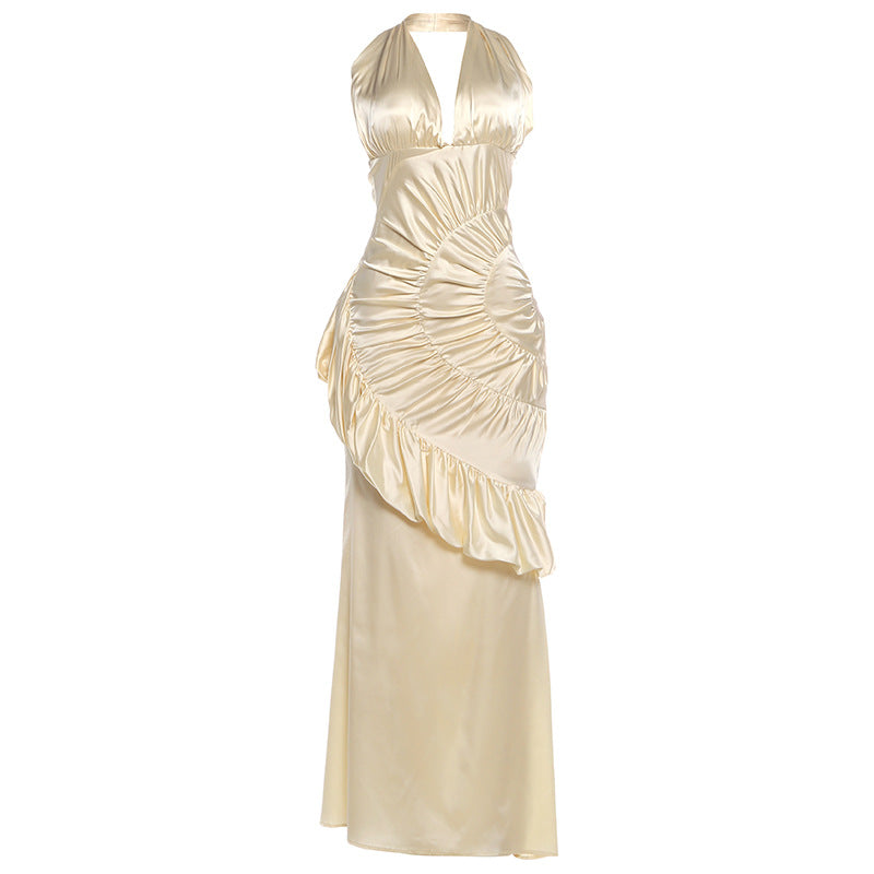 Damen Elegantes Maxikleid mit asymmetrischem Schnitt und raffinierten Drapierungen R&B