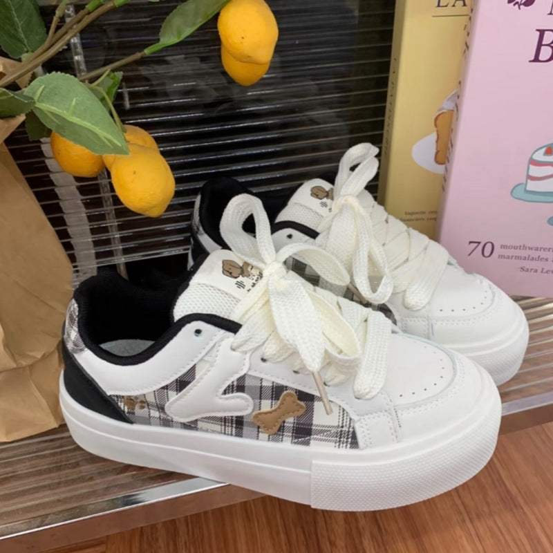 Damen Bequeme Chunky Sneakers mit einzigartigem Karomuster und modischen Details R&B