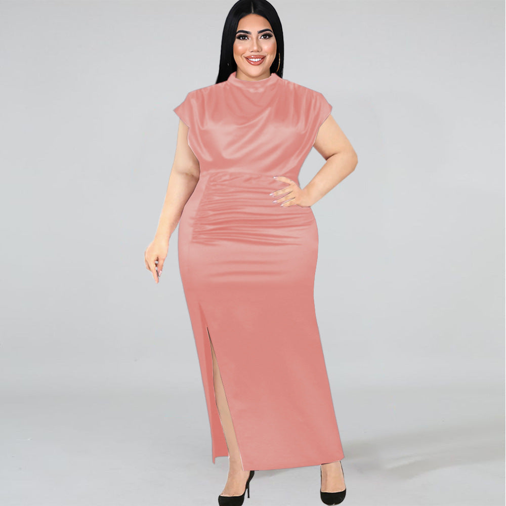 Damen Maxikleid mit elegantem V-Ausschnitt und schickem Schlitz R&B
