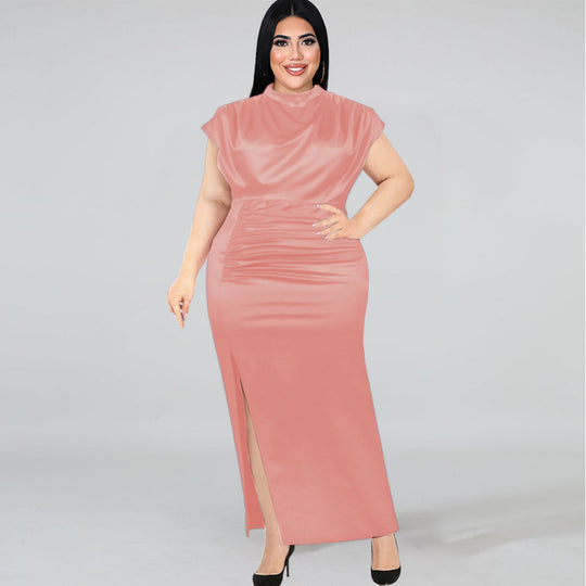 Damen Maxikleid mit elegantem V-Ausschnitt und schickem Schlitz R&B
