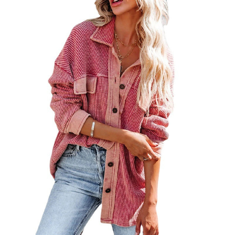 Damen Overshirt mit strukturiertem Design und modischen Details R&B