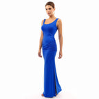 Damen figurbetontes Maxikleid mit Raffungen R&B