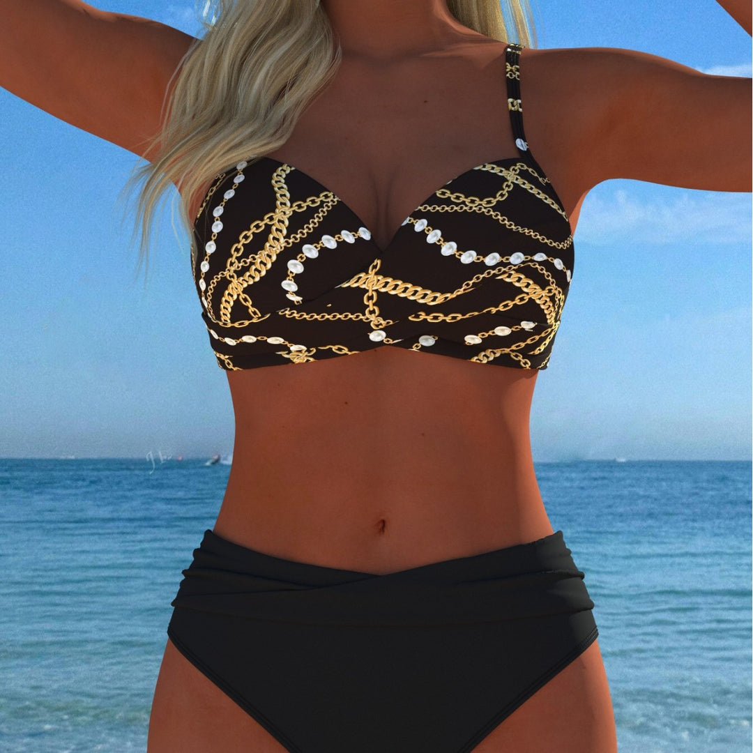 Damen Bikini-Set mit elegantem Kettenmotiv und komfortablem Schnitt R&B