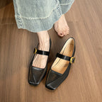 Damen Elegante Mary Jane Ballerinas mit modischem Schnallenakzent