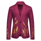 Herren eleganter Blazer mit floralen Stickereien R&B