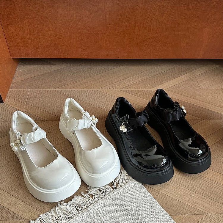 Damen modische Plateausneaker mit eleganter Schleifen-Applikation R&B