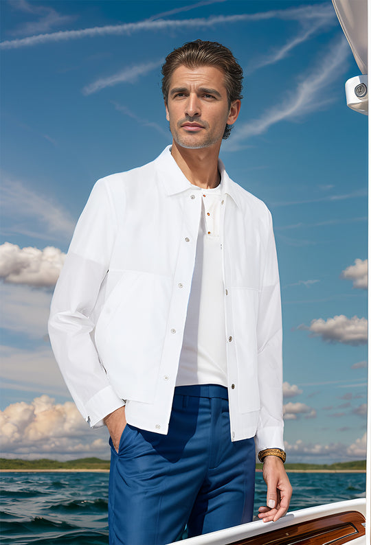 Herren leichte Sommerjacke mit innovativen Details R&B