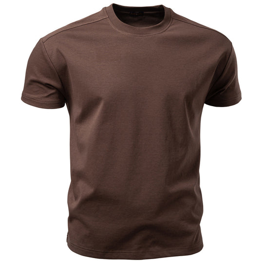 Herren nan klassisches Baumwolljersey Rundhalsshirt mit verstärktem Kragen R&B