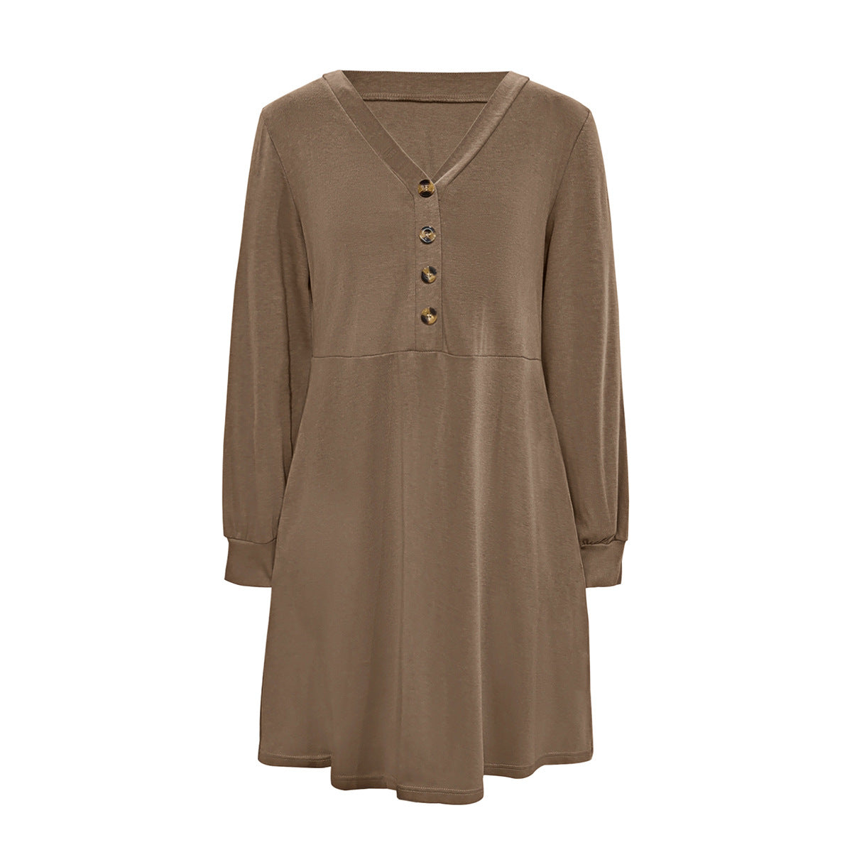 Damen Freizeitkleid mit Knopfleiste und seitlichen Eingrifftaschen R&B