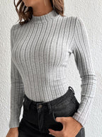 Damen Langarm Shirt mit Rippendesign R&B