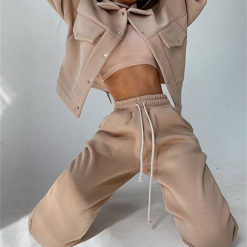 Damen sportliches Freizeit-Set mit trendiger Jacke und bequemen Jogginghosen R&B