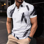 Herren modisches Poloshirt mit grafischen Akzenten und atmungsaktiven Eigenschaften