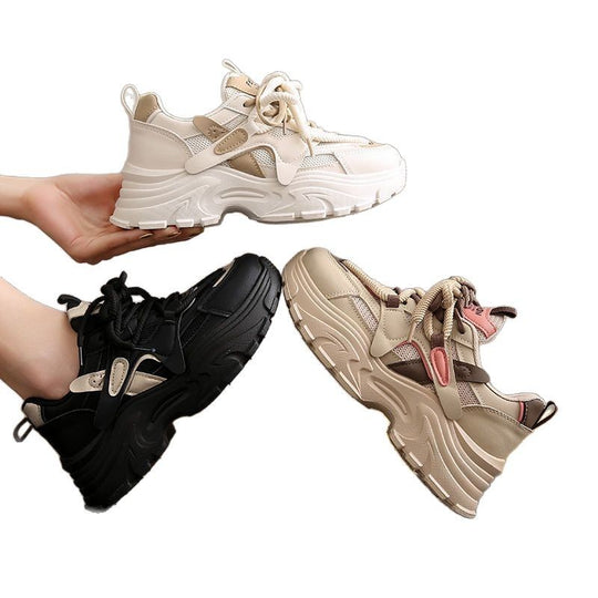 Damen Chunky Sneakers im sportlichen Design mit atmungsaktiven Mesh-Einsätzen R&B