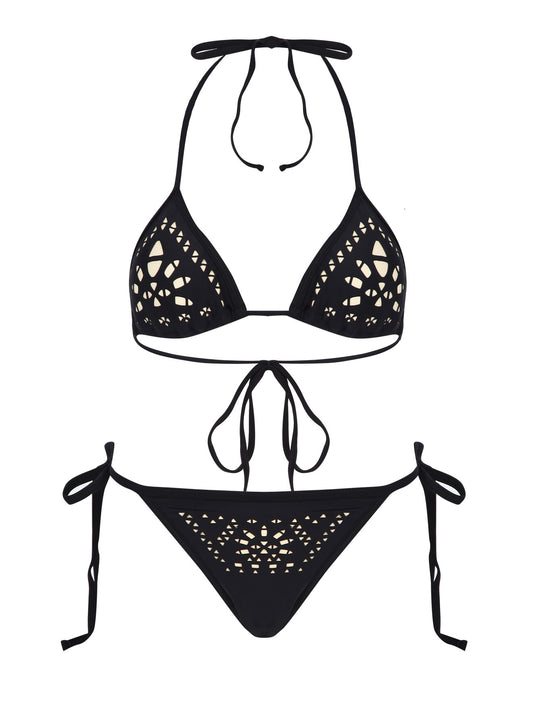 Damen Bikini-Set mit eleganten Cut-Out-Details und verstellbaren Bändern R&B