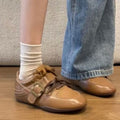 Damen elegante Schnürschuhe mit modischer Schnalle R&B