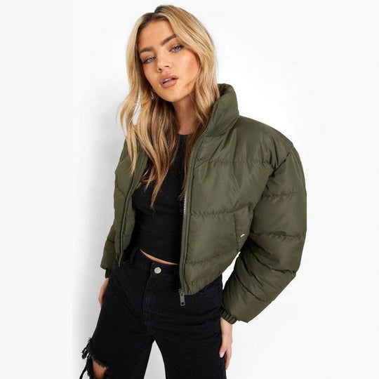 Damen gesteppte Winterjacke mit Kapuze R&B