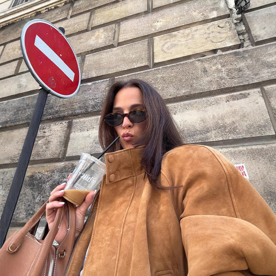 Damen modische Wildlederjacke mit praktischen Taschen und bequemem Schnitt R&B