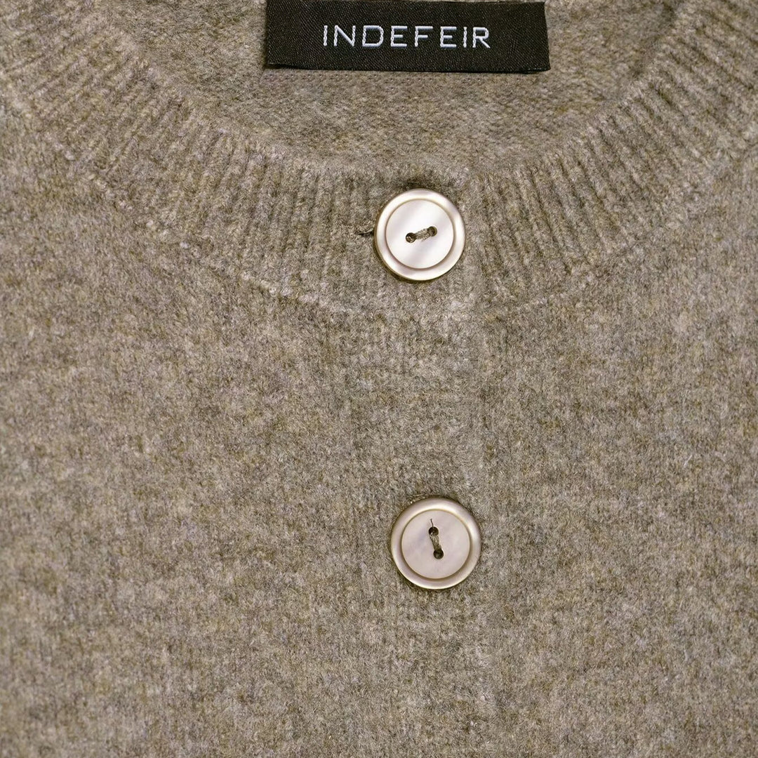 Damen cropped Strickjacke mit Knopfverschluss R&B