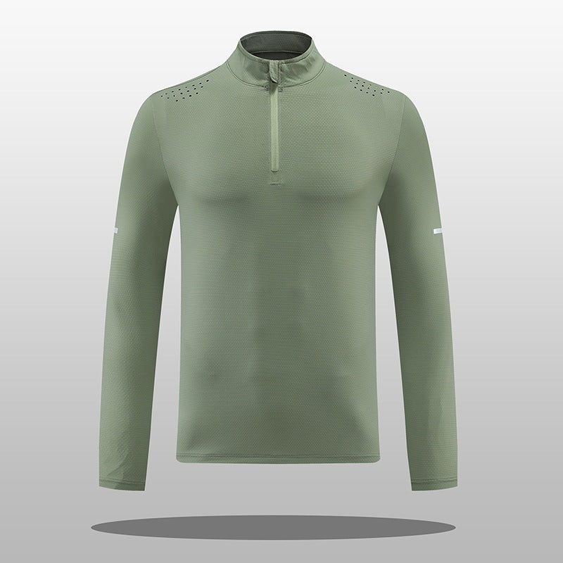 Herren Funktions-Langarmshirt mit Reißverschluss und atmungsaktivem Material R&B