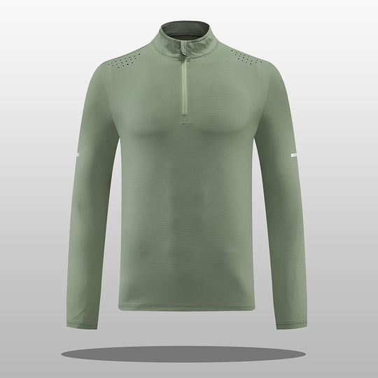 Herren Funktions-Langarmshirt mit Reißverschluss und atmungsaktivem Material R&B