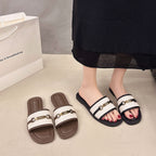 Damen Elegante und bequeme Slide-Sandalen mit modischem Riemendesign EB