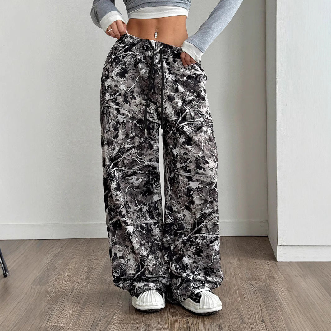 Damen Bequeme Freizeithose mit floralem Design und elastischem Bund R&B