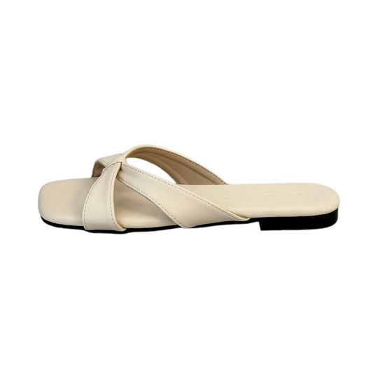 Damen bequeme Zehentrenner-Sandaletten mit modernem Knoten-Design R&B