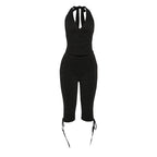 Damen Jumpsuit mit raffinierten Raffungselementen und stilvollen BindR&Bändern R&B