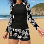 Damen Sportlicher Langarm-Oberteil mit komfortablen Shorts R&B