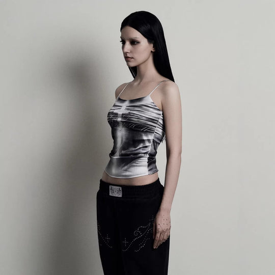Damen lässiges Tanktop mit kreativem Grafikdesign R&B
