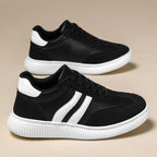 Damen Sportliche Sneakers mit kombiniertem Obermaterial und rutschfester Gummisohle