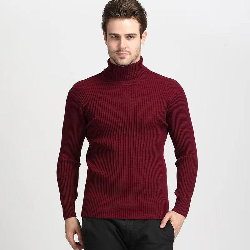 Herren Rollkragenpullover aus hochwertigem Strickmaterial mit Rippstruktur R&B