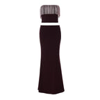 Damen Elegantes Zweiteiliges Abendkleid mit fransendem Oberteil und figurbetonter Silhouette R&B
