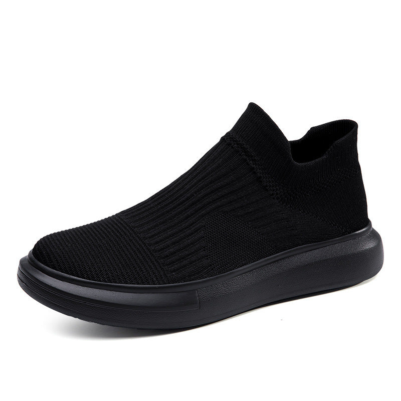 Damen Modische Strick-Sneaker mit hohem Schaft und flexibler Sohle R&B