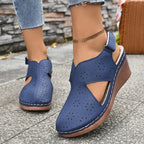 Damen Wedge-Sandaletten mit atmungsaktiven Cut-Outs und ergonomischem Fußbett R&B
