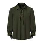 Damen Bluse mit modernem Schnürdesign und lässigen Puffärmeln