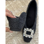 Damen elegante Spitzenschuhe mit funkelndem Strassdetail R&B