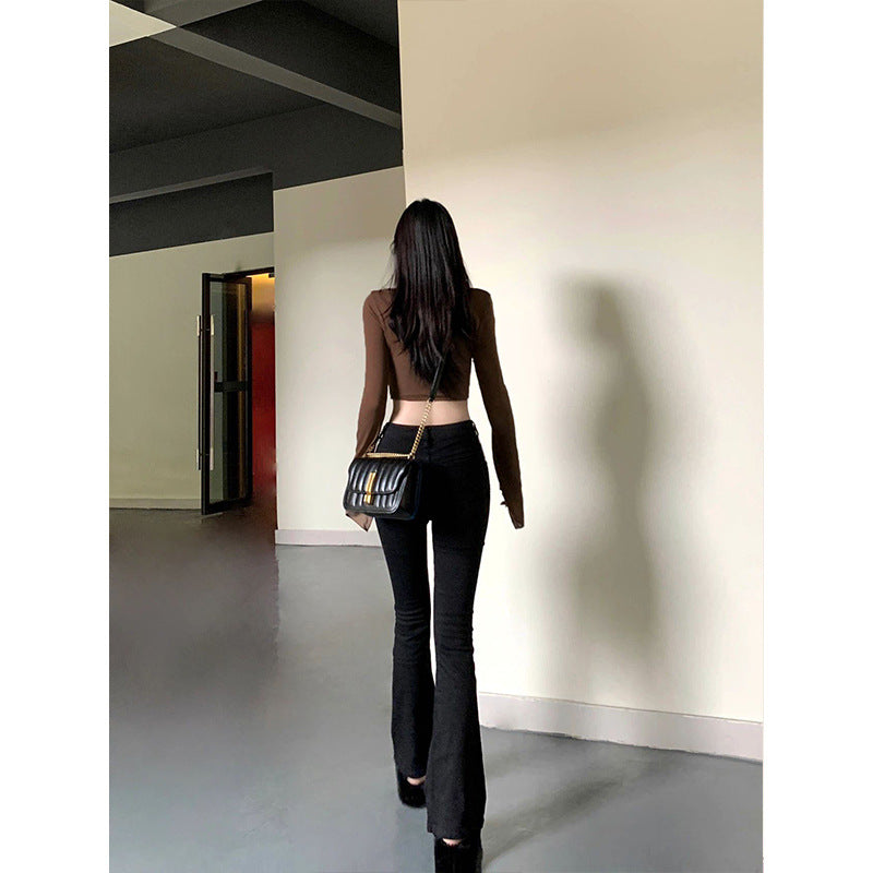 Damen Crop-Top mit raffiniertem Knoten und weitem Ärmel