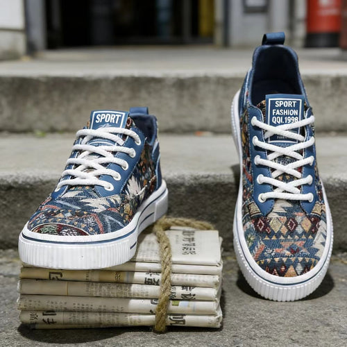 Damen Modische Sneakers mit einzigartigem Ethno-Muster und strapazierfähigem Obermaterial R&B
