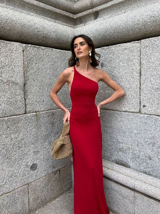 Damen Abendkleid mit asymmetrischem Design und elegantem Schlitz R&B