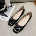Damen elegante Ballerinas mit modischem Quadrat-Detail R&B