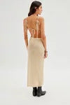 Damen Maxikleid mit raffiniertem Netzdesign und hohem Schlitz R&B