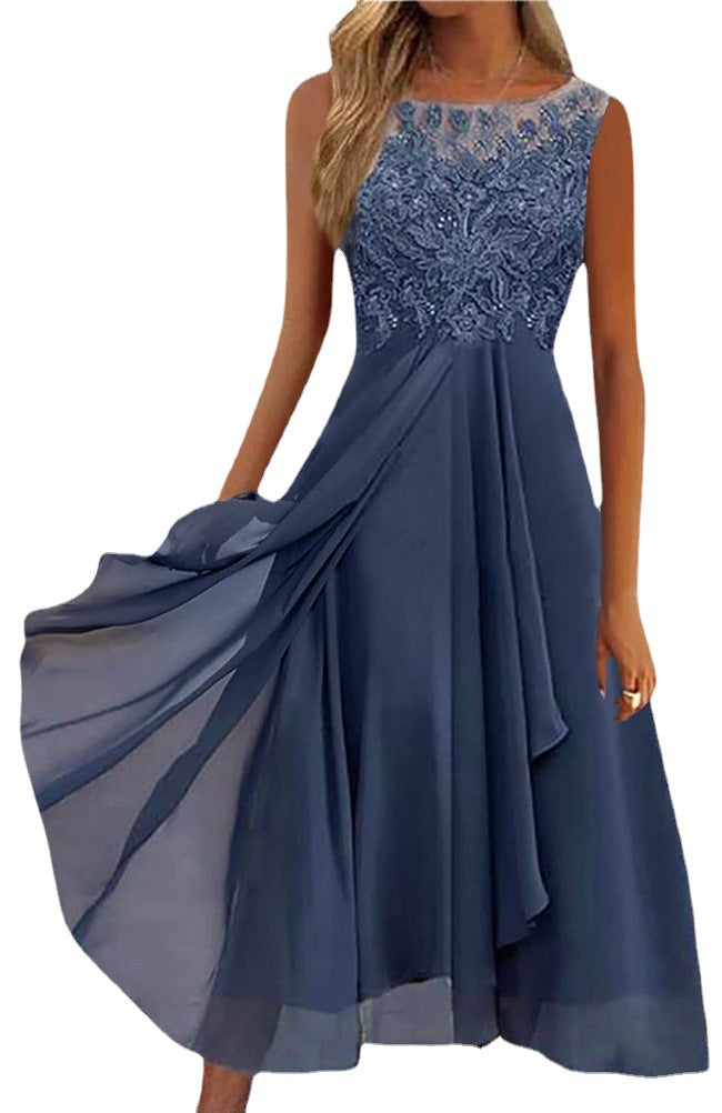 Damen elegante Cocktailkleid mit kunstvollen Spitzenakzenten R&B