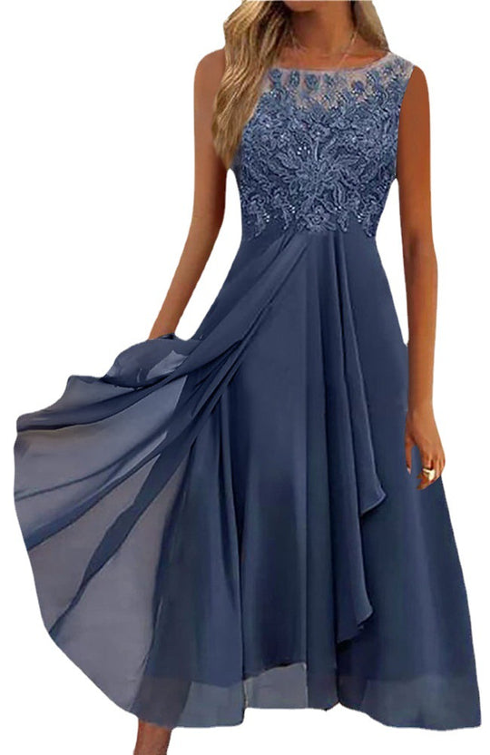 Damen elegante Cocktailkleid mit kunstvollen Spitzenakzenten R&B
