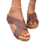 Damen Wedge-Sandaletten mit verstellbaren Riemen und rutschfester Korksohle R&B