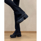 Damen Chunky Platform Clogs mit strukturiertem Absatz