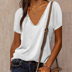 Damen V-Ausschnitt T-Shirt R&B