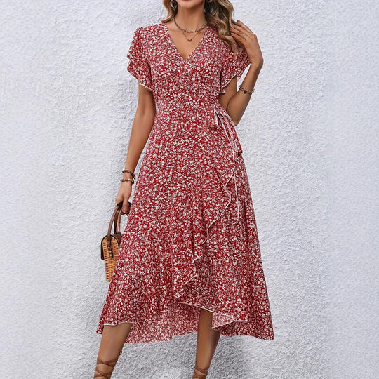 Damen Wickelkleid mit floralem Muster R&B